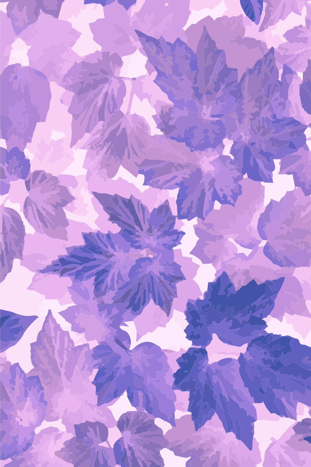 Abstract pattern of purple and pink leaves