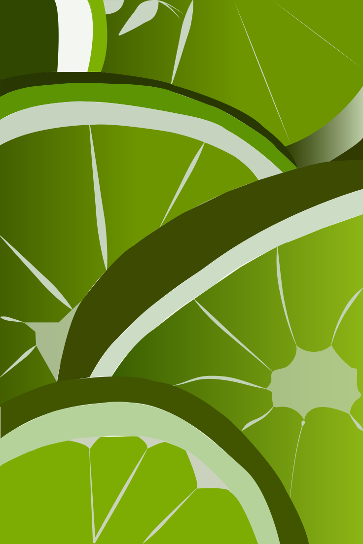 Abstract green lime slices with a gradient background.