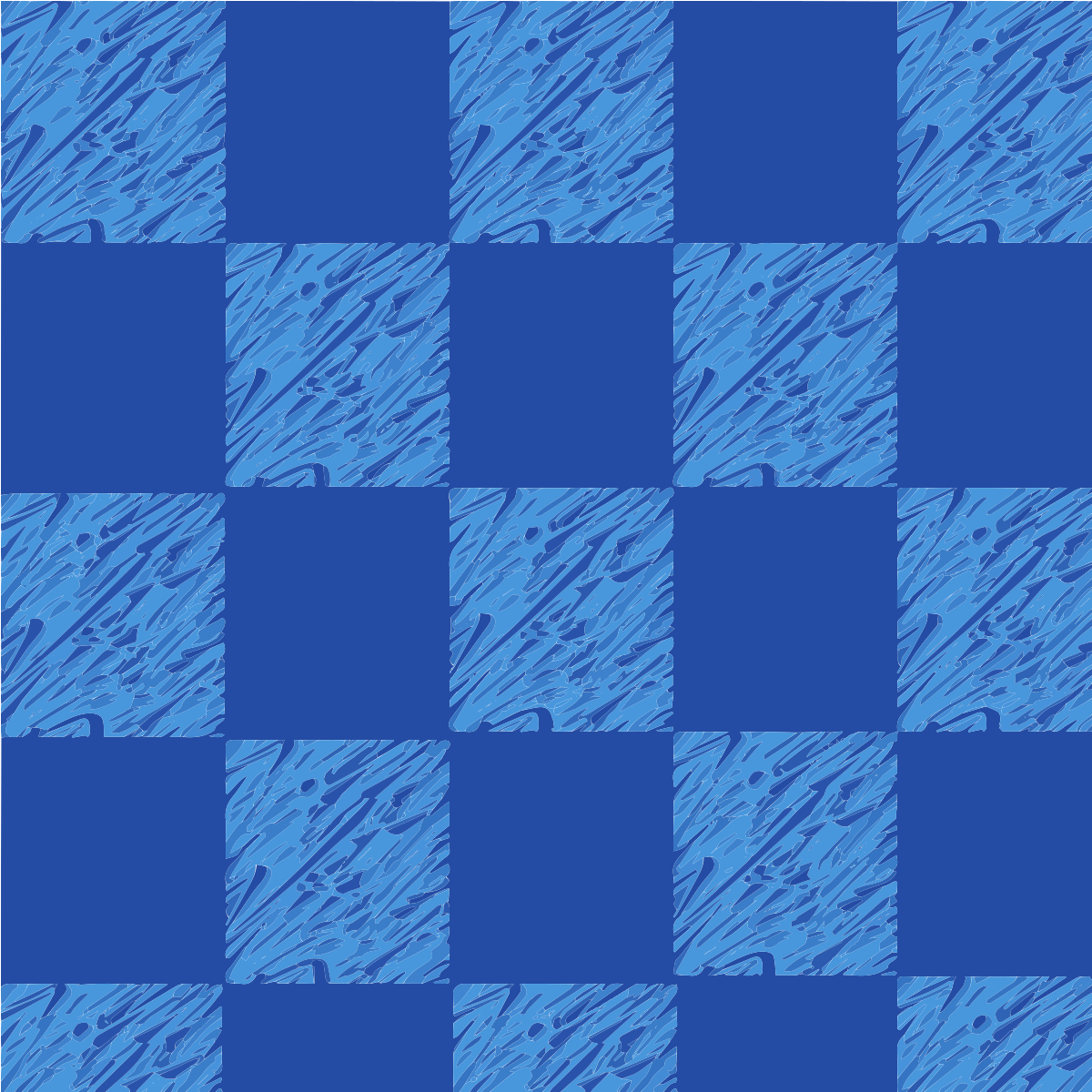 Un motivo a scacchiera con quadrati blu solidi e testurizzati