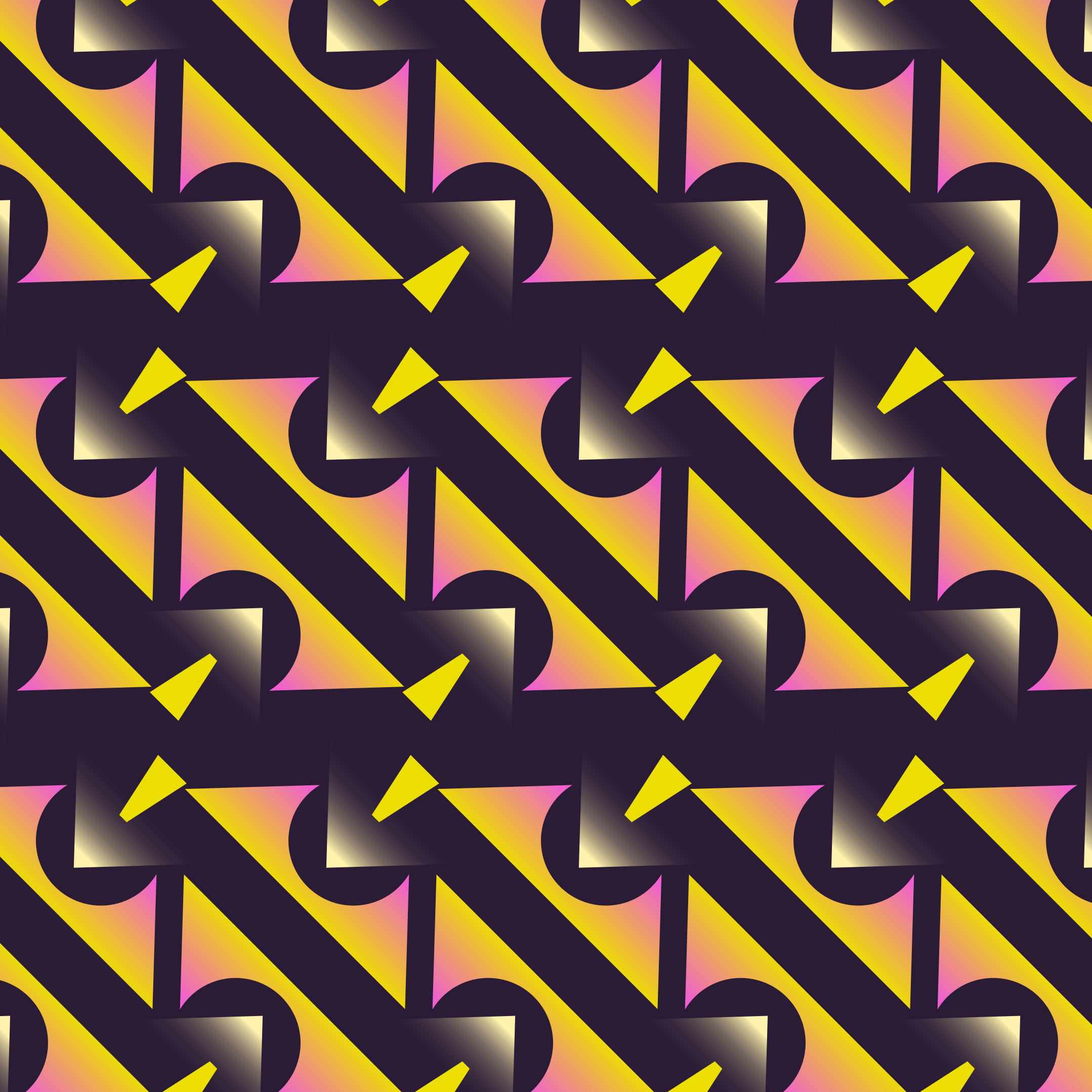 Abstraktes geometrisches Muster mit gelben und rosa Farbverläufen.