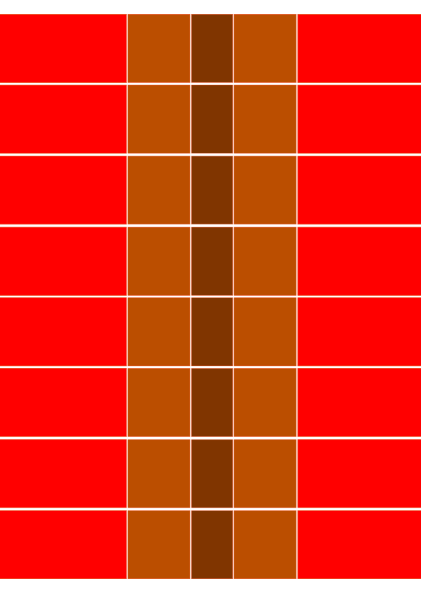 Bloques verticales rojos y marrones separados por líneas blancas