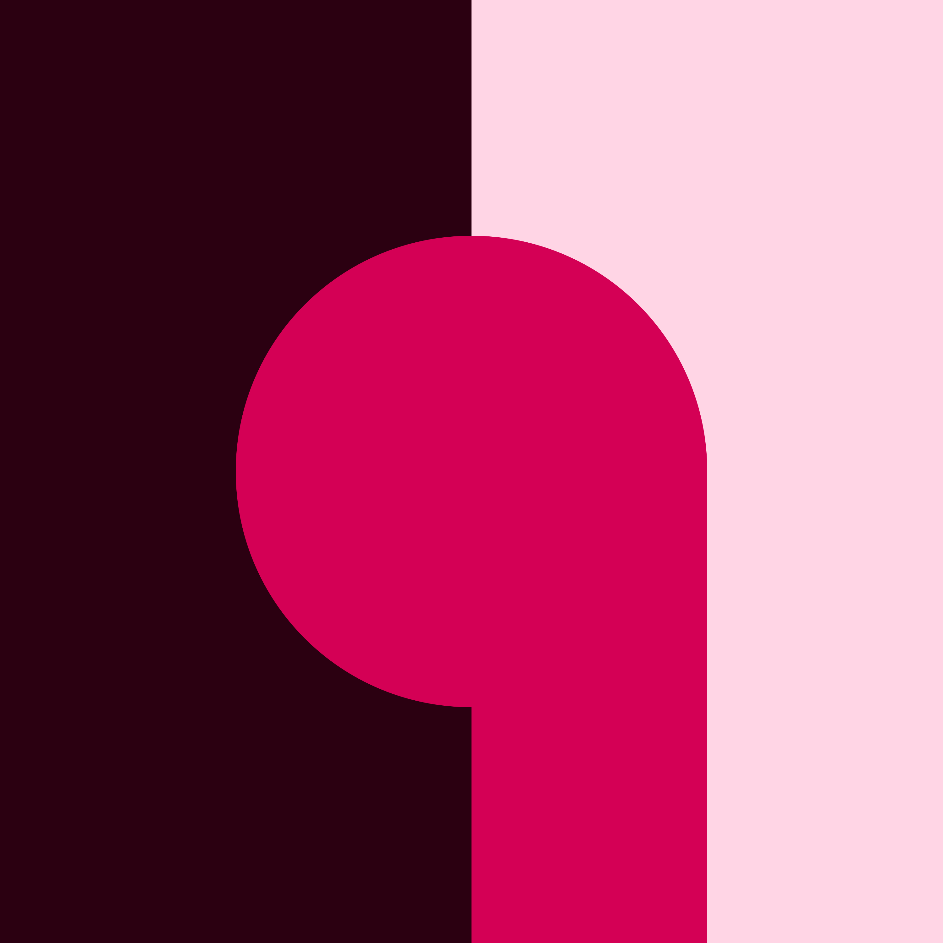 Design abstrato com formato rosa escuro sobre fundo rosa dividido.