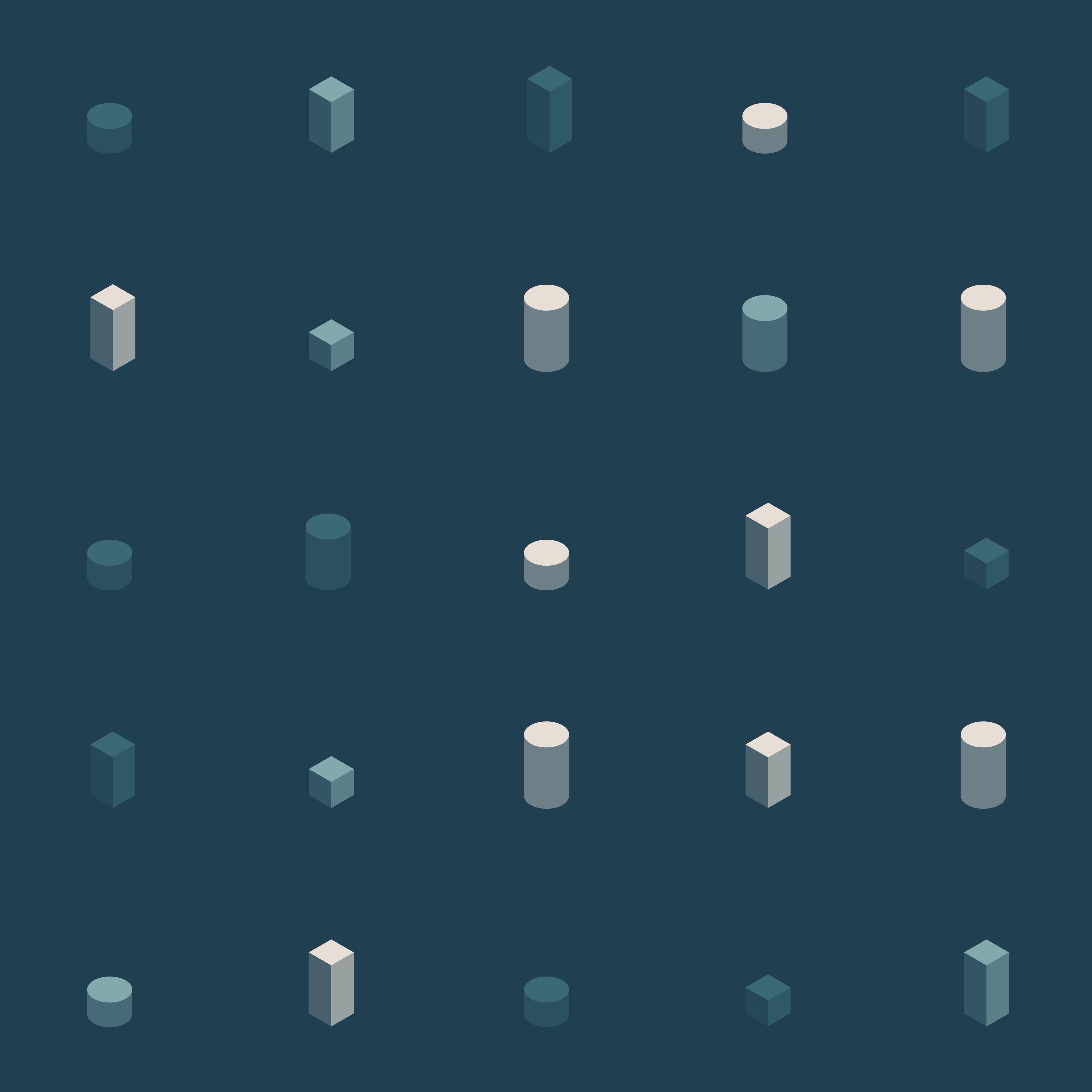 Motif abstrait de formes géométriques 3D bleues et grises.