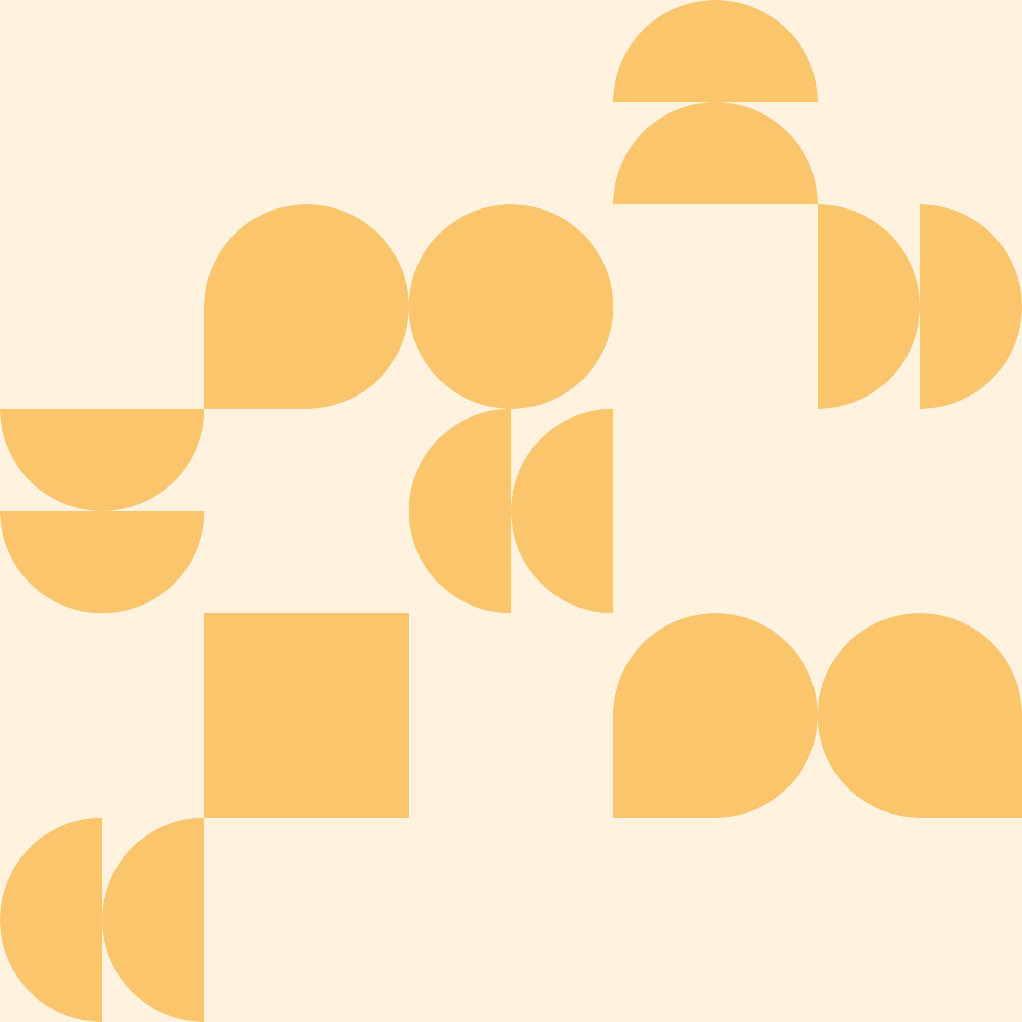 Le forme geometriche arancioni formano un motivo astratto.