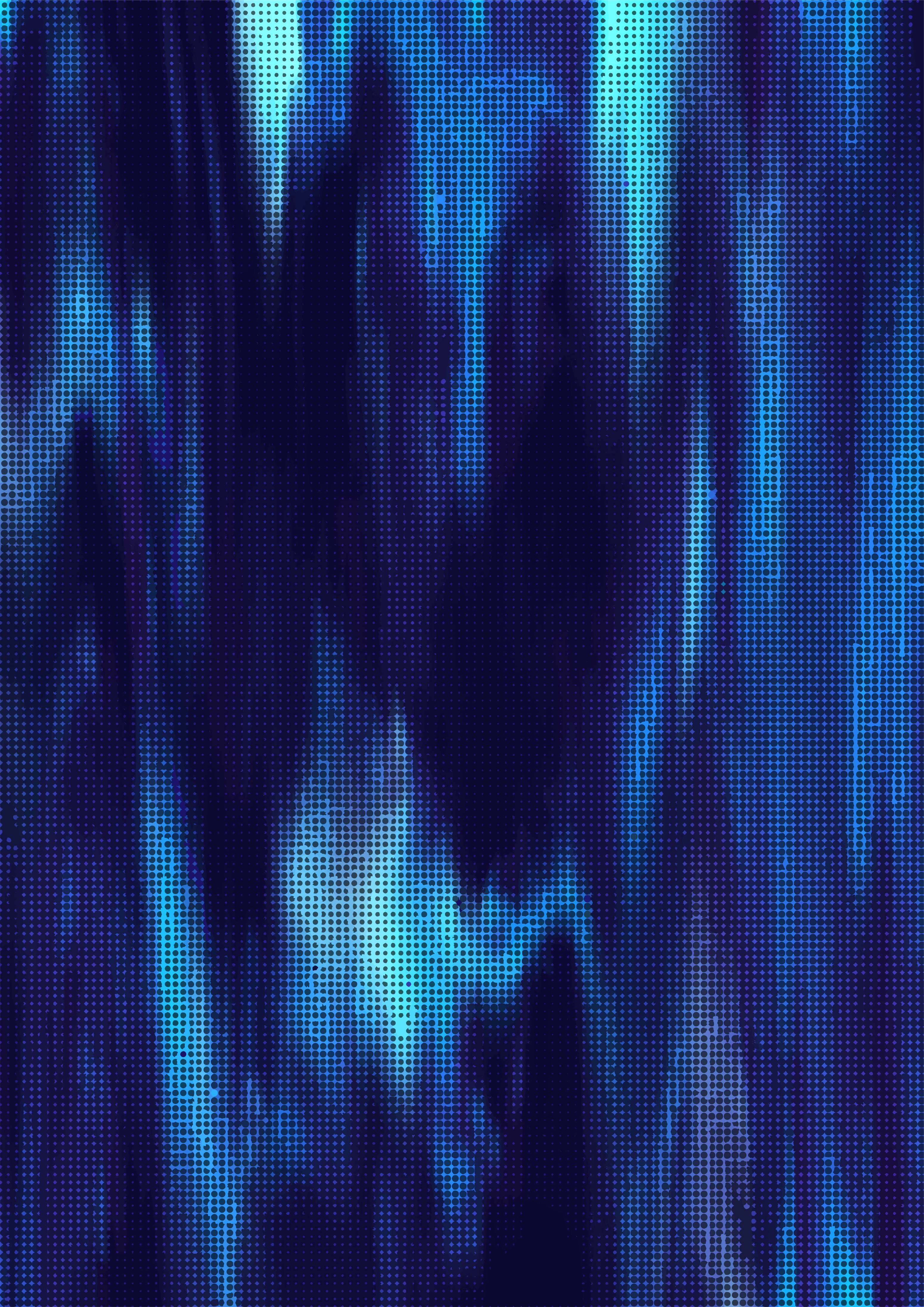 Fond abstrait bleu vif avec des motifs verticaux pixelisés