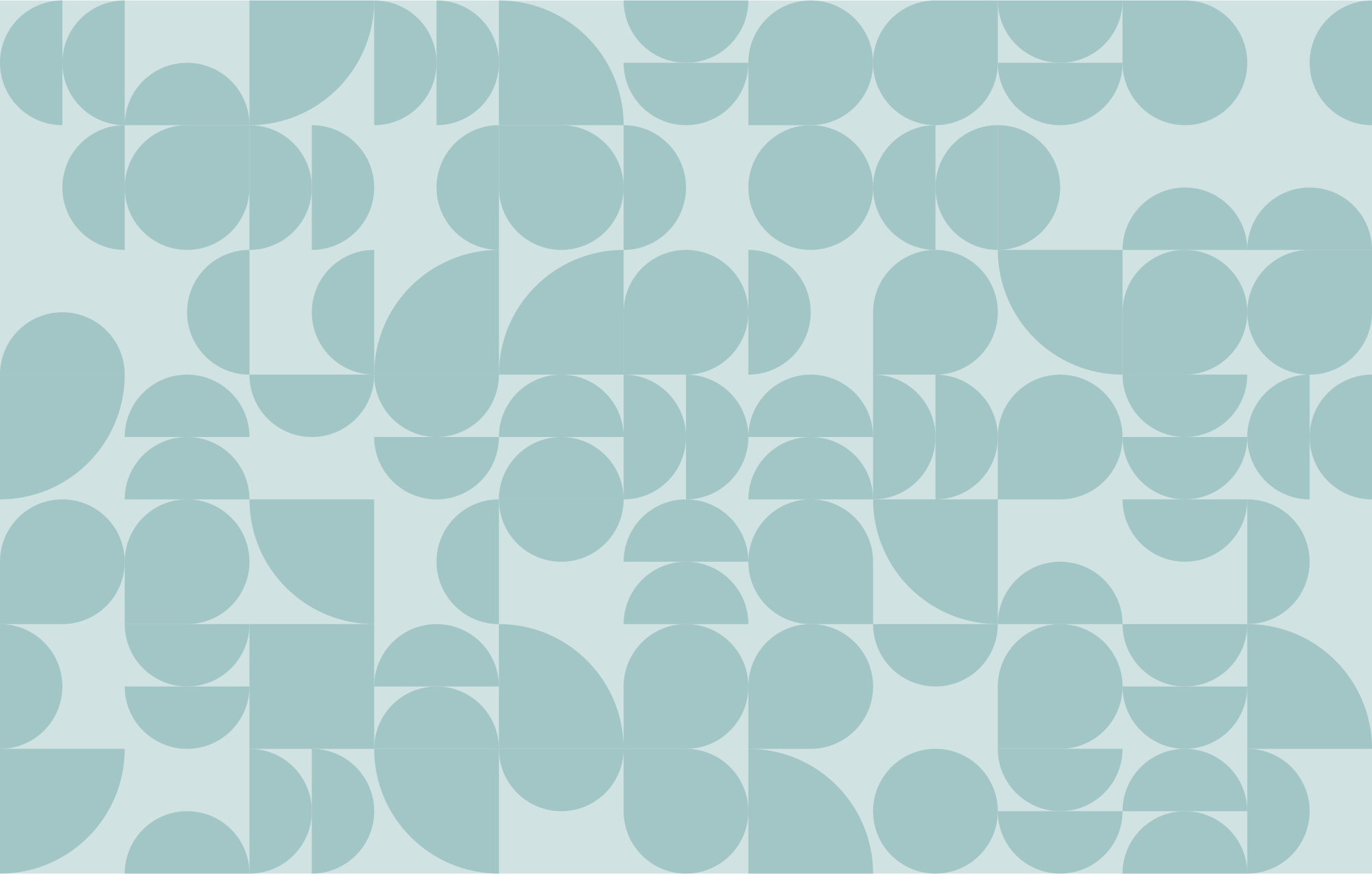 Light blue geometric pattern of circles and semicircles.