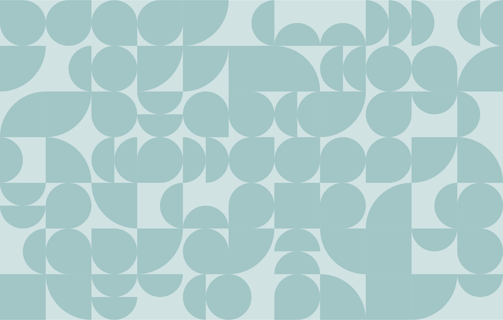 Geometric pattern with light blue circles and semicircles.