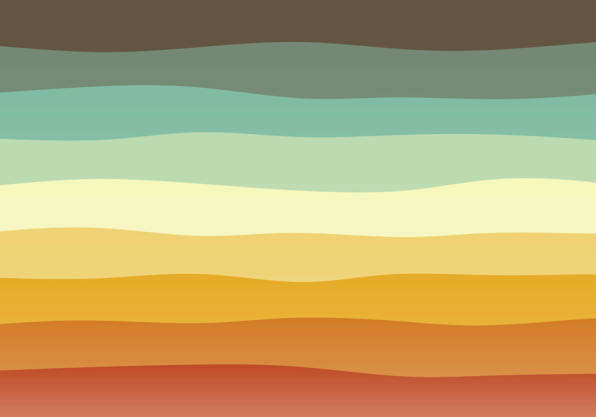 Wavy horizontal stripes in a gradient of earthy colors