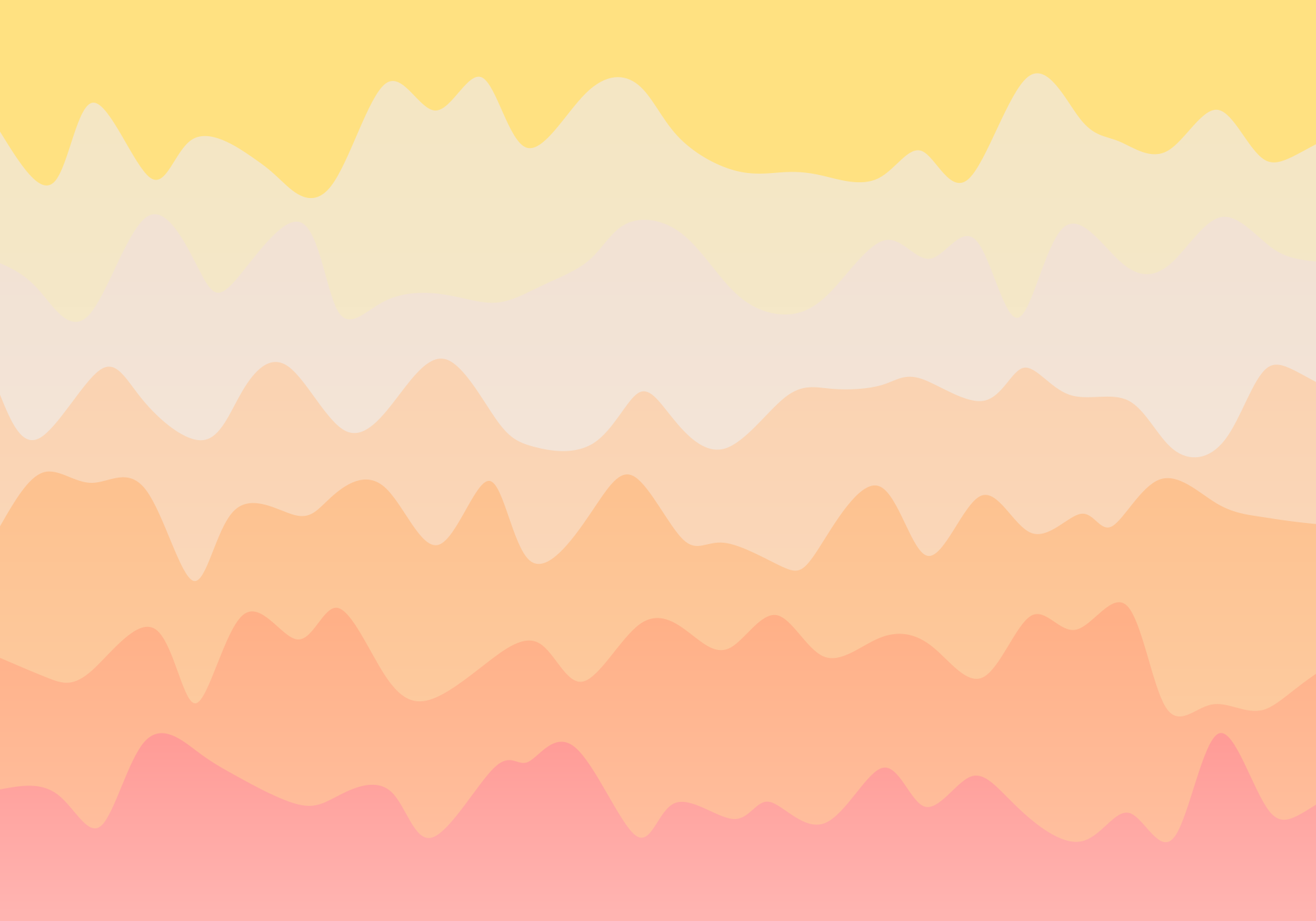 Abstract wavy layers in a yellow to pink gradient