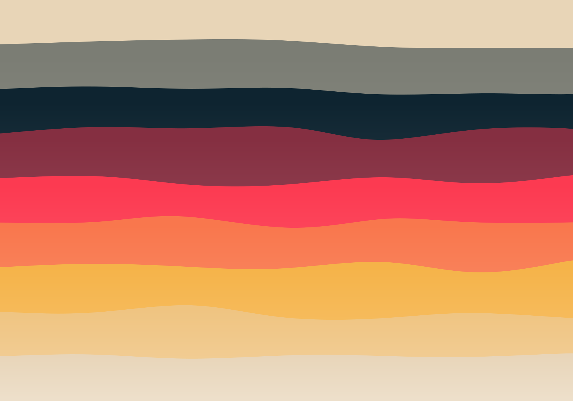 Wavy horizontal stripes in warm and cool colors