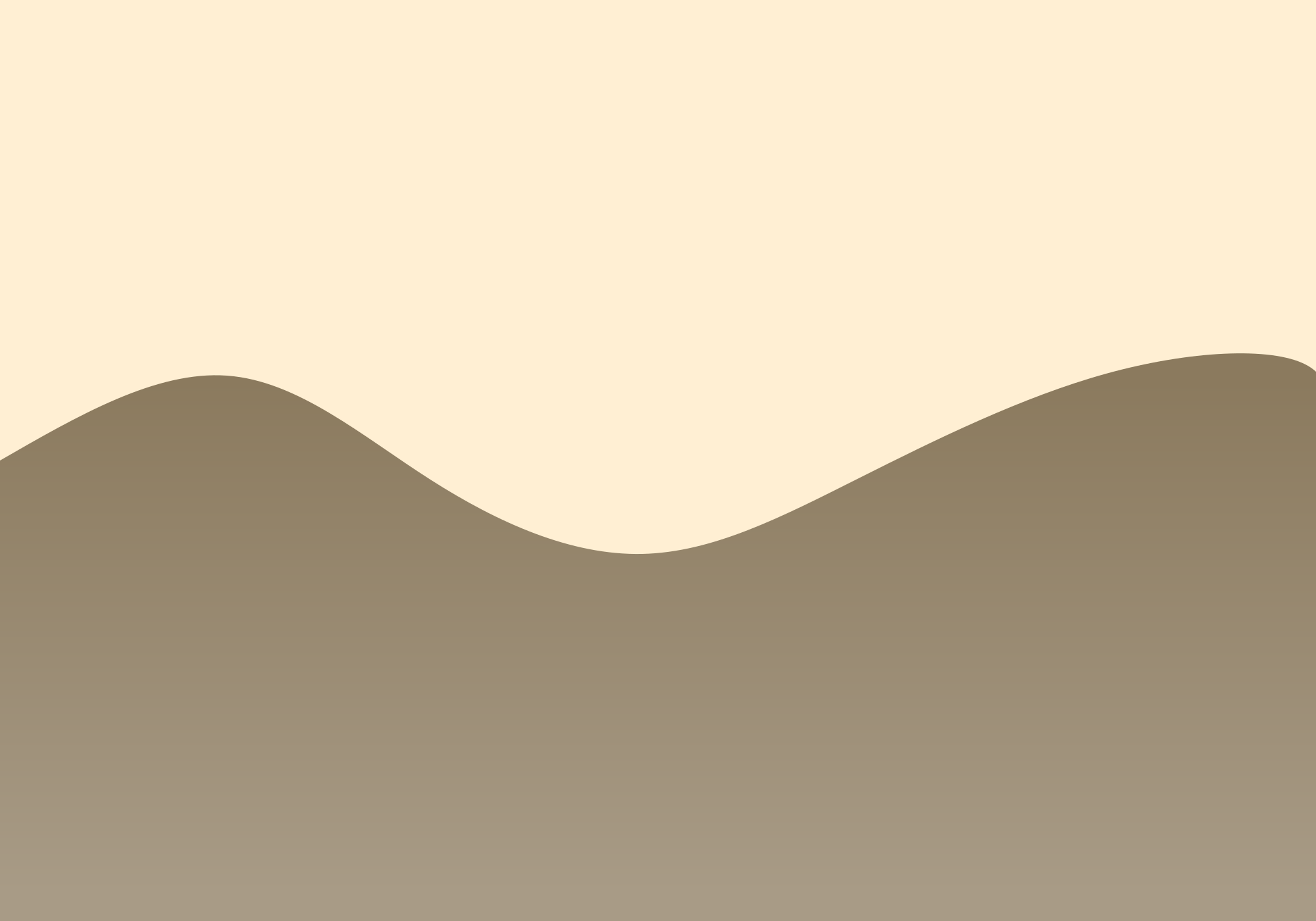 Un fond beige clair avec un fond brun ondulé.