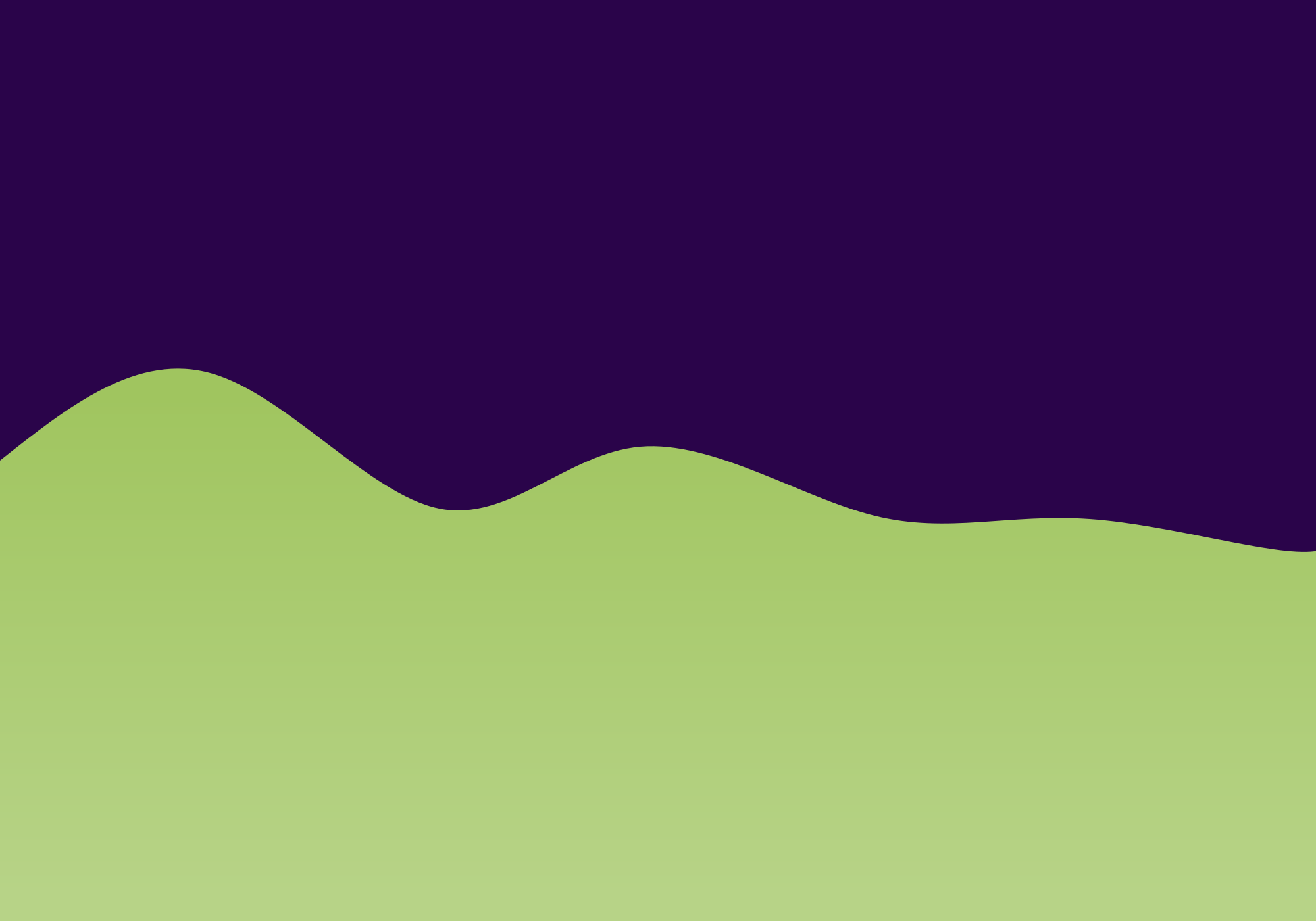 Une forme ondulée vert clair sur fond violet foncé.
