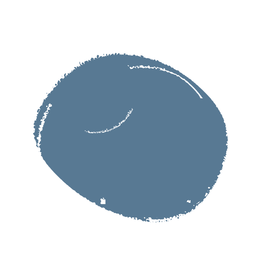 A blue-gray brush stroke on a white background.