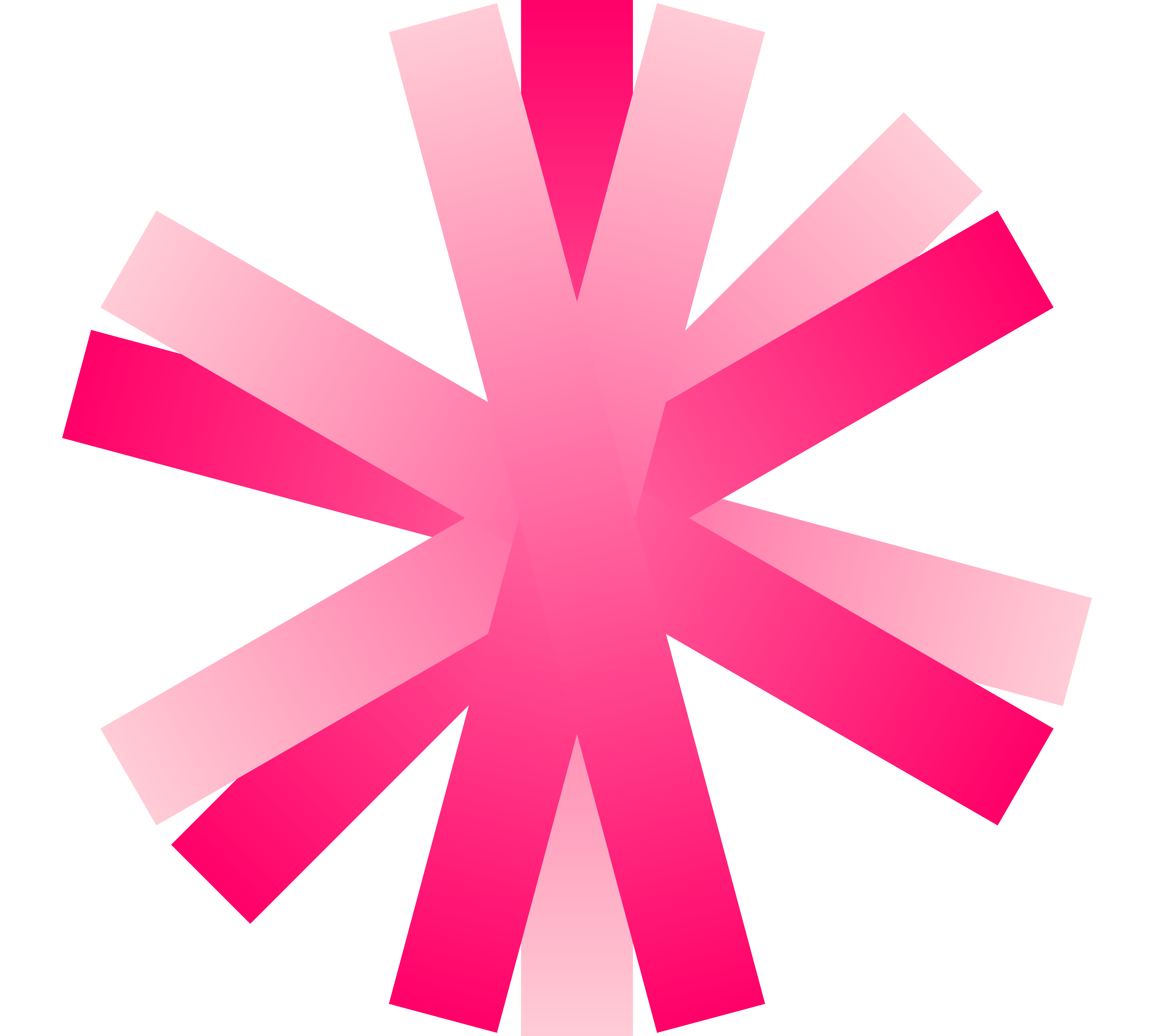 Abstract pink asterisk symbol with varying shades