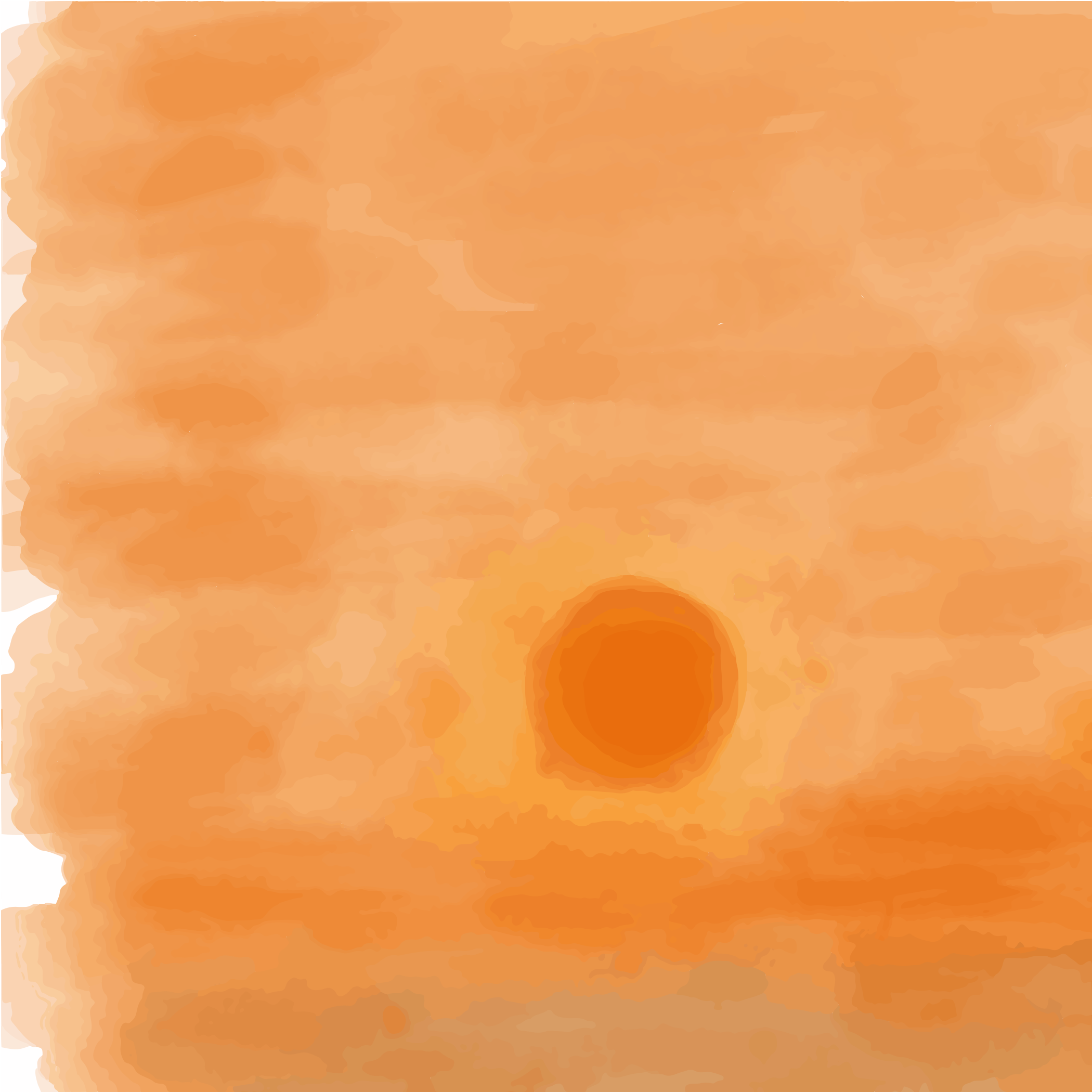 Acquerello astratto di un tramonto arancione.