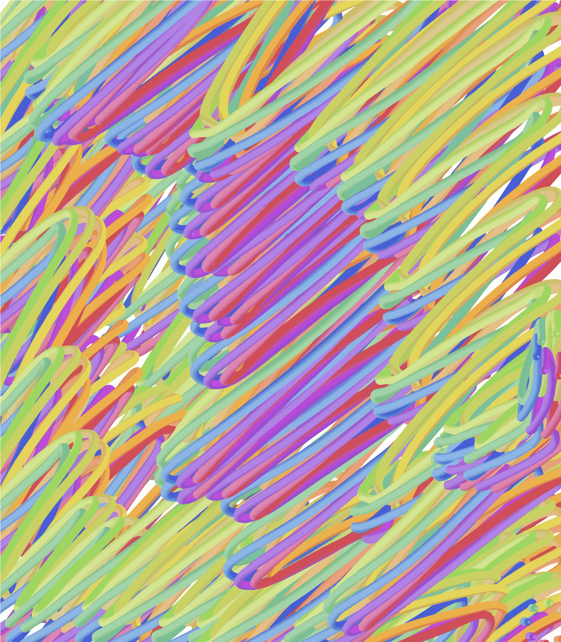 Un fond vibrant et abstrait avec des lignes ondulées colorées et superposées