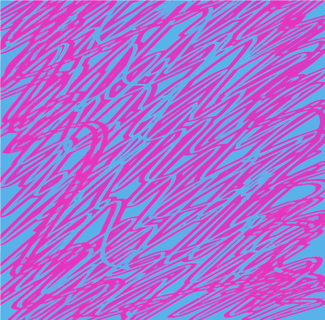 Fundo azul abstrato com linhas rabiscadas em rosa vibrante