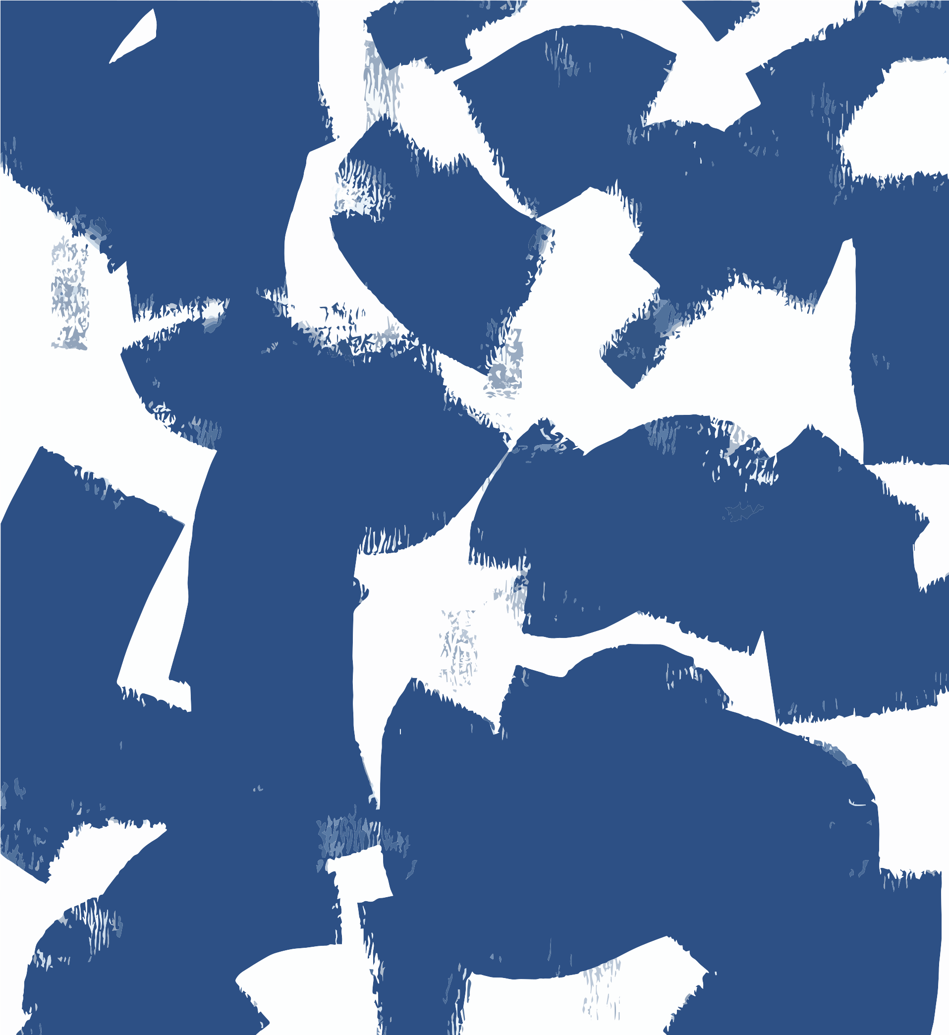 Abstrakte blaue Pinselstriche auf weißem Hintergrund