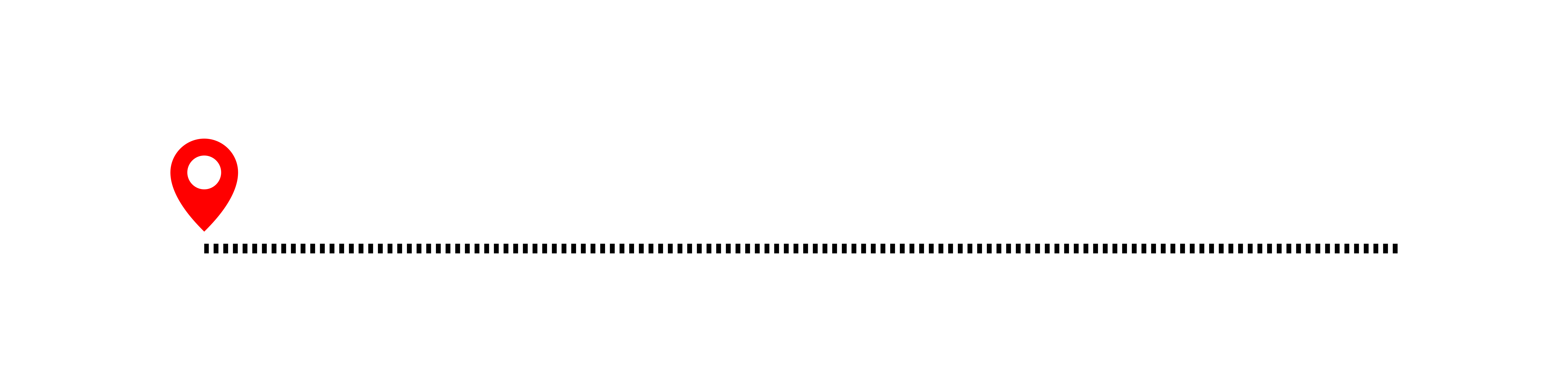 A red location pin icon on a gray line