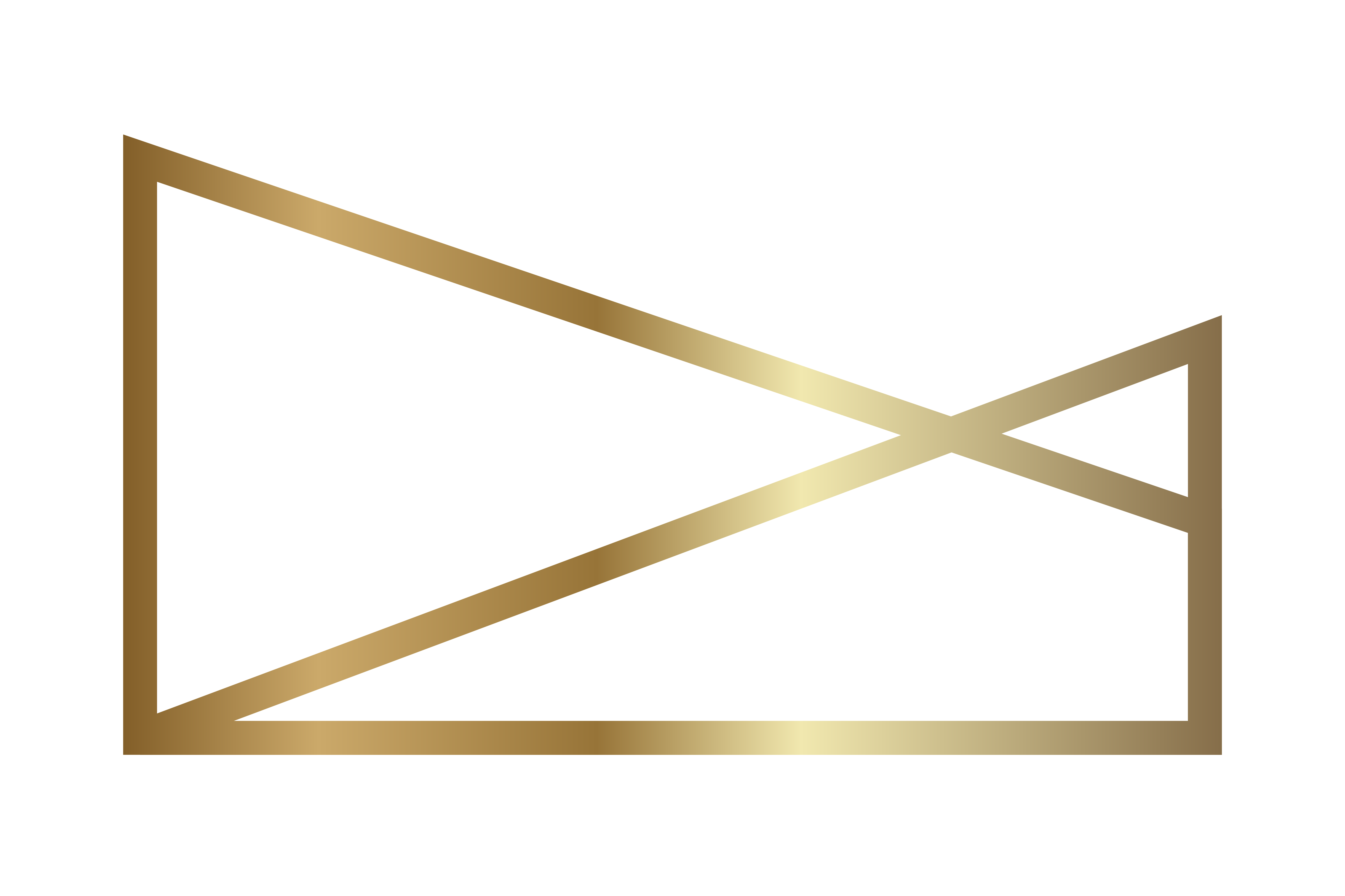 Elegante desenho geométrico dourado sobre fundo branco.