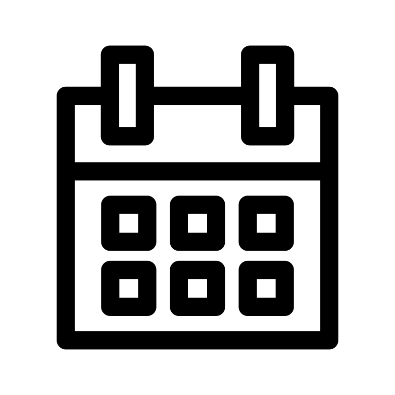 Ícone simples de linha preta de calendário