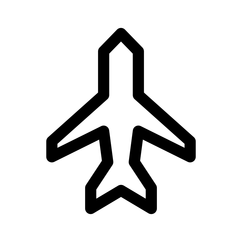 Flugmodus-Flugzeuglinien-Symbol
