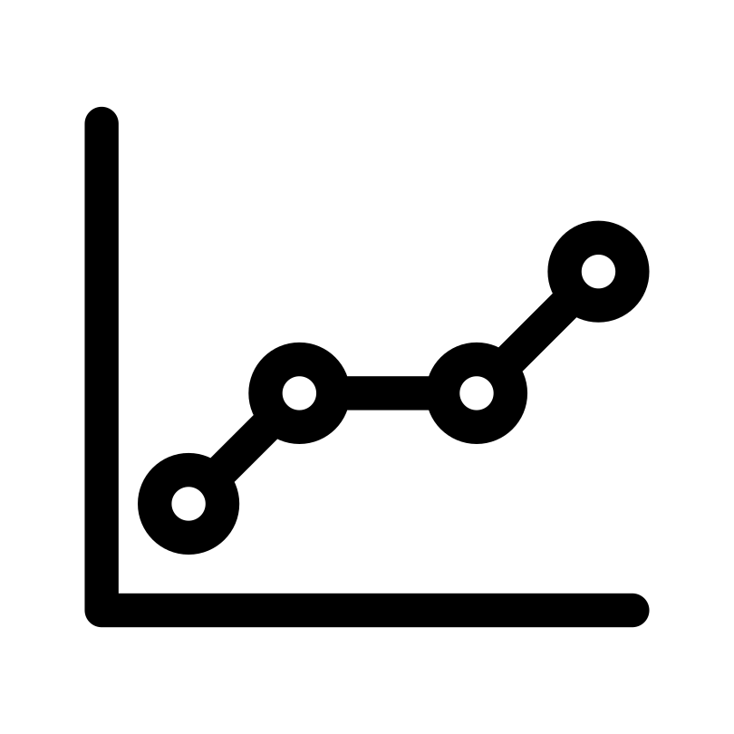 Line chart icon showing an upward trend