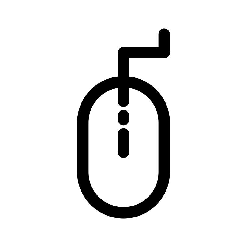 Semplice icona di linea del mouse per computer