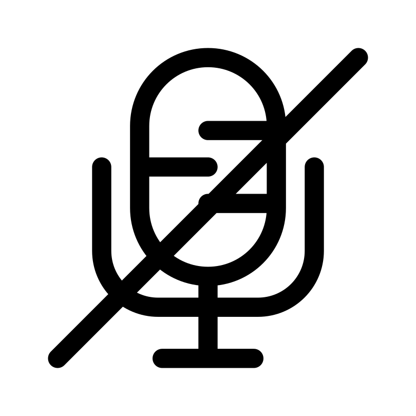 Icono de línea de micrófono silenciado