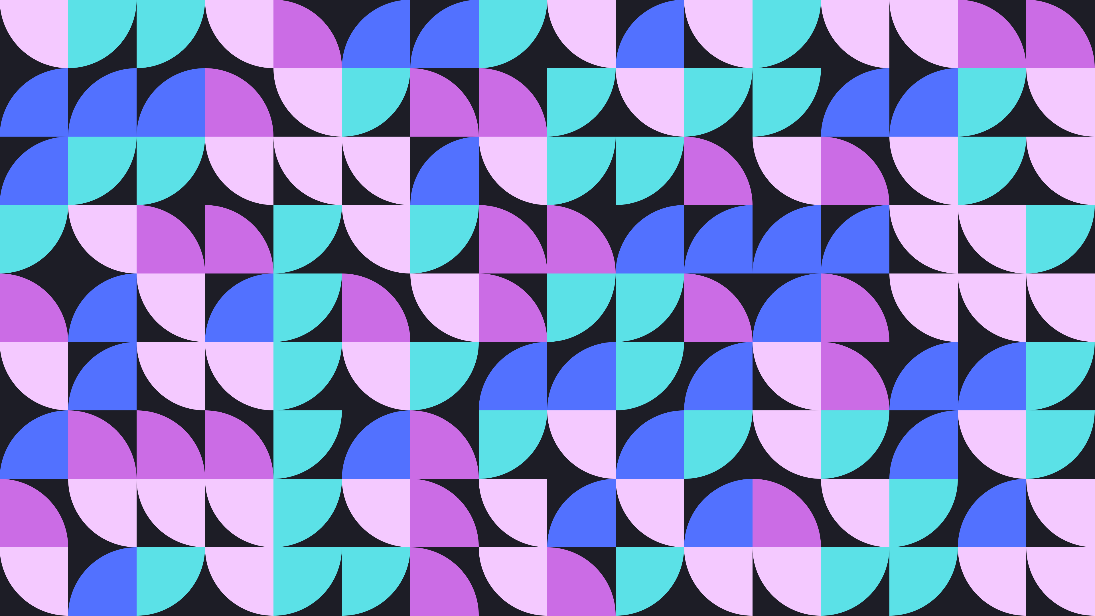 Abstract geometric pattern with colorful quarter-circle shapes