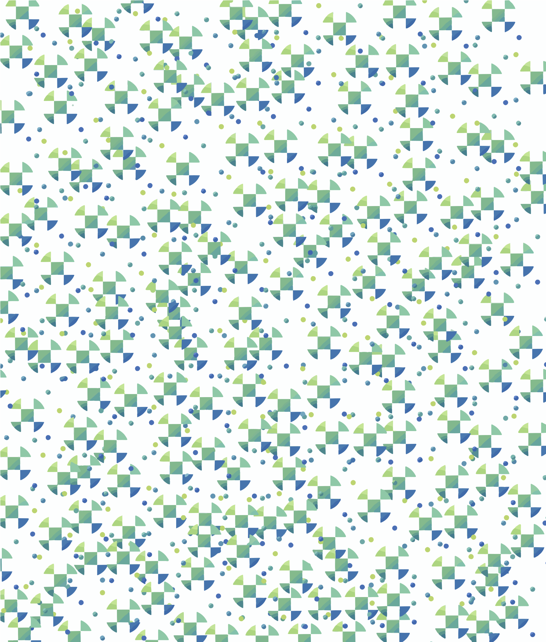 A pattern of small blue and green triangles and dots - Free Vector ...