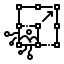 Icono de redimensionamiento de imagen y procesamiento digital