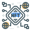Concept d’asset numérique NFT avec connexions réseau globales