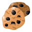 Dois deliciosos biscoitos com gotas de chocolate empilhados juntos