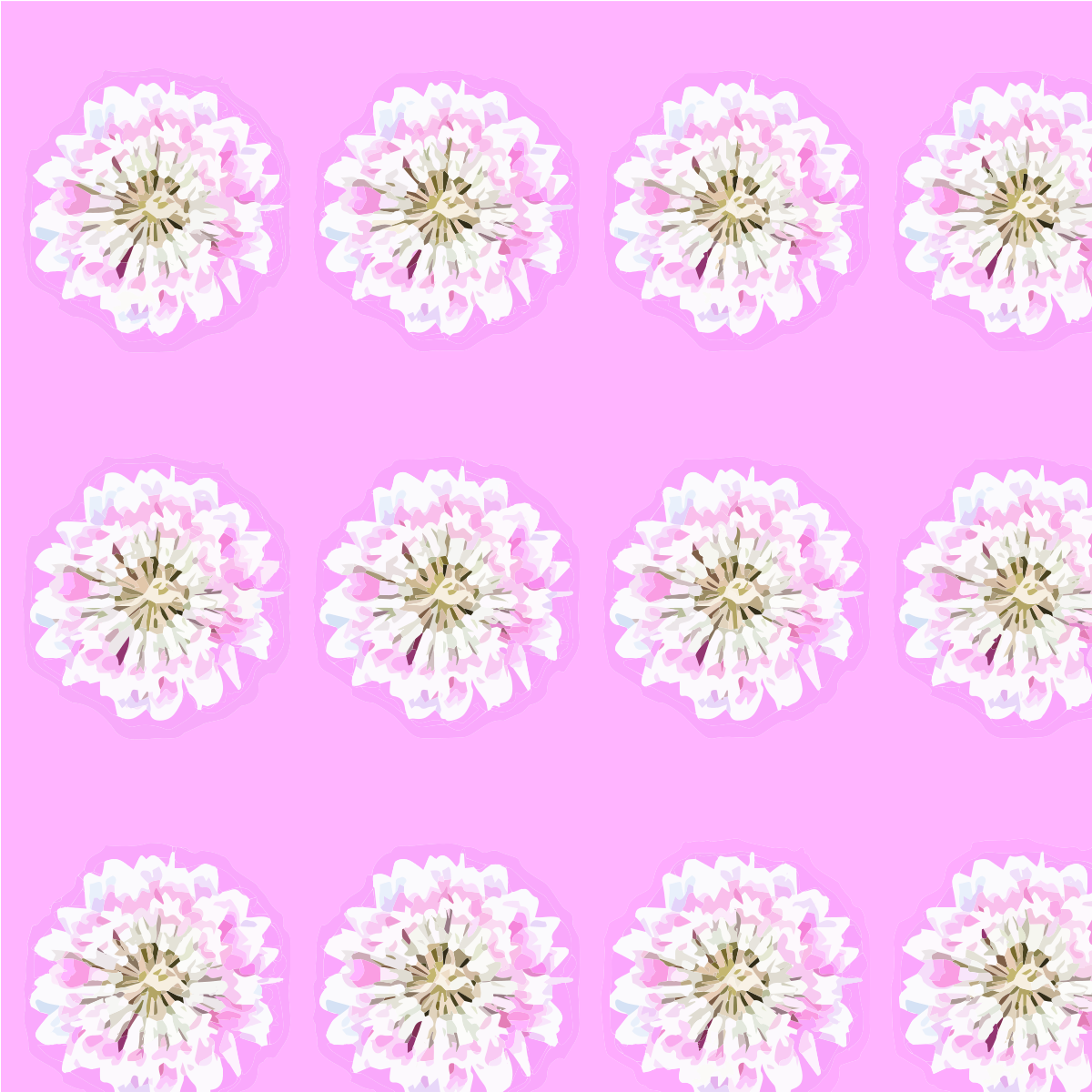 真っぱいのピンクの背景に繰り返される白とピンクの花。