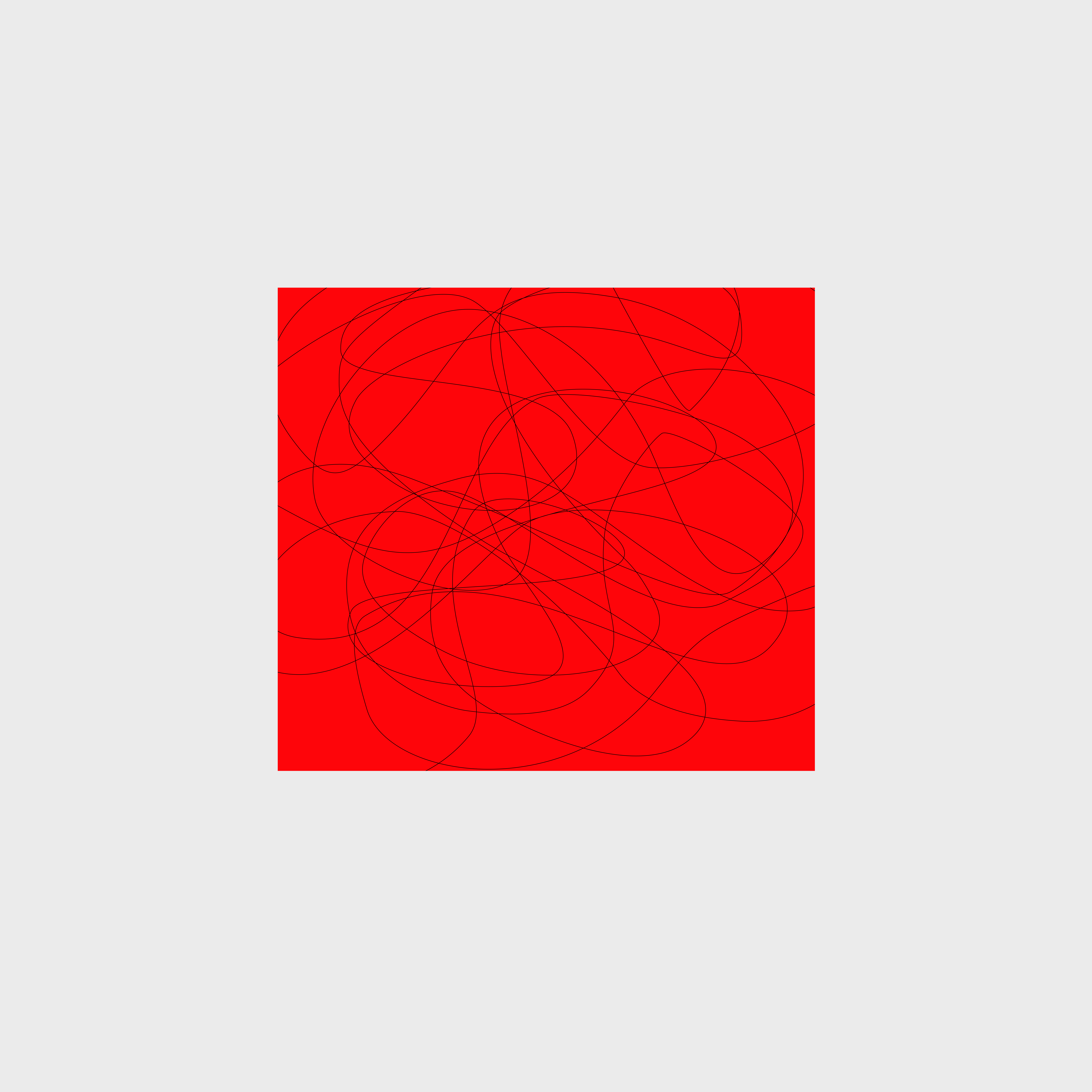 Red square with black scribbles on light gray.