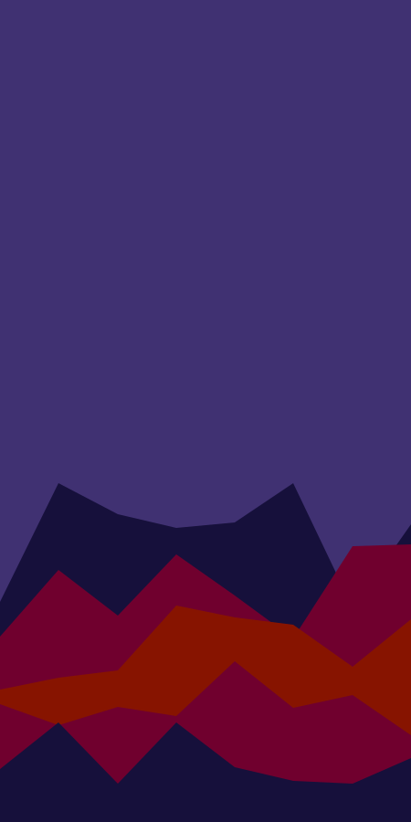 Abstract landscape with colorful jagged layers.