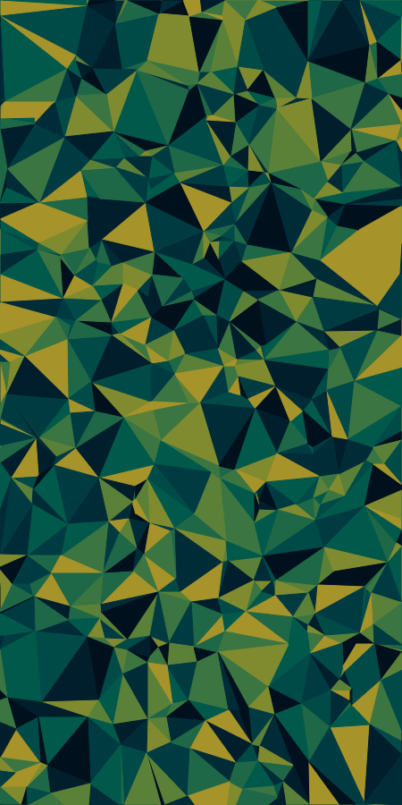 Fondo abstracto de bajo polígono con triángulos verdes, turquesa y amarillos