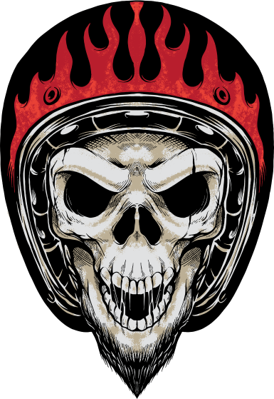 flaming skull motorcycle helmet Burning Hellfire Airbrushed Red Flames  Custom Airbrush Helmet Daytona Skull Cap Slim Line