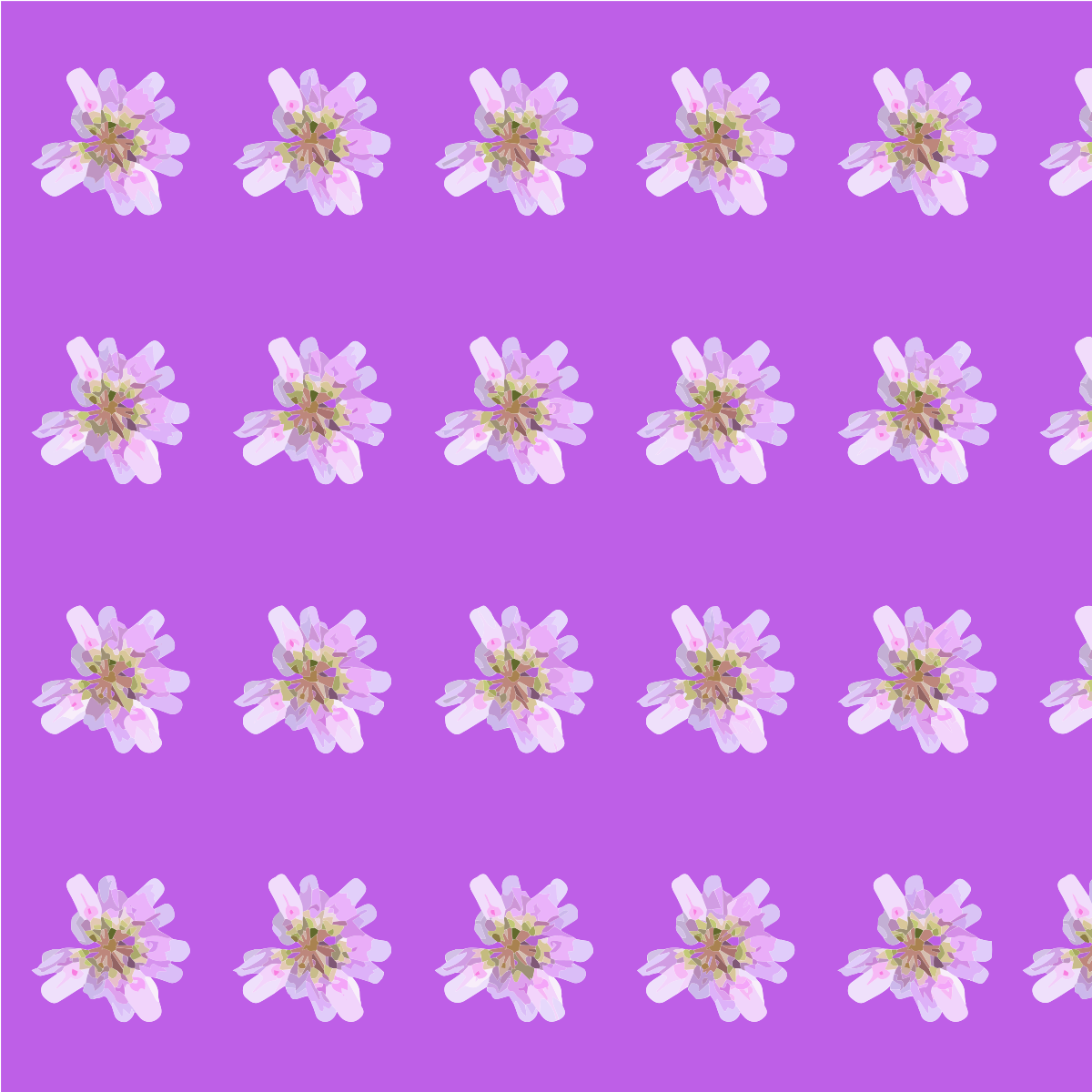 Motivo di fiori viola chiaro su uno sfondo viola vibrante