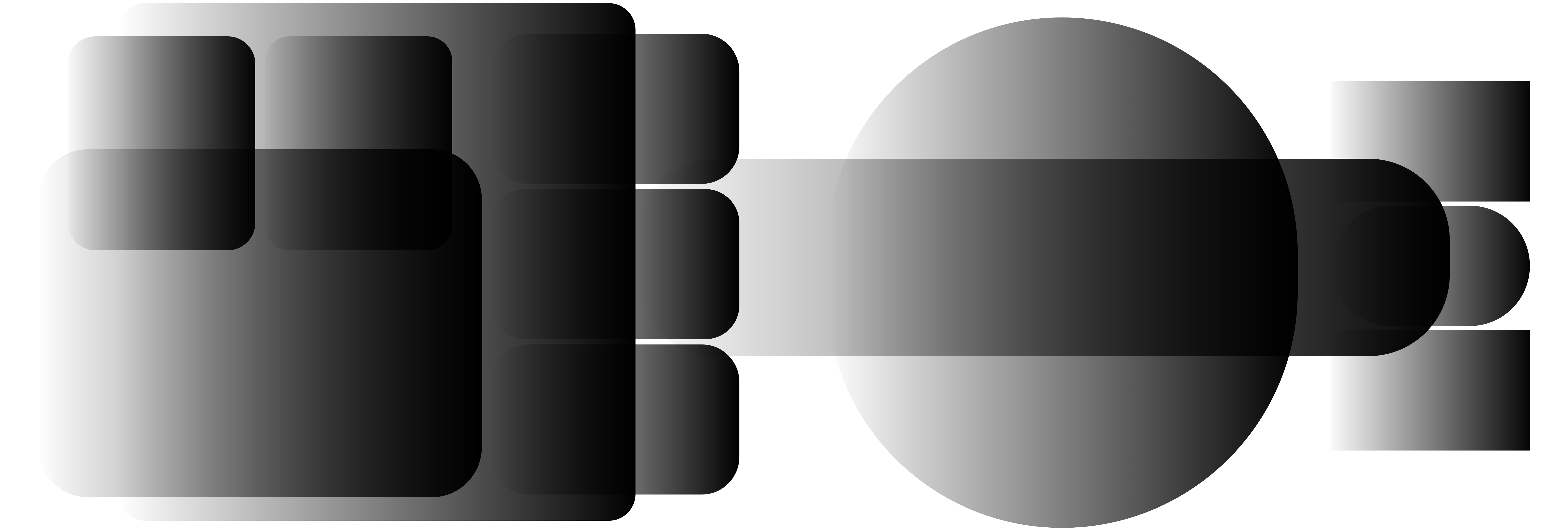 Forme geometriche astratte con gradienti in scala di grigi