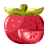 Un pomodoro rosso con un gambo verde e una fetta