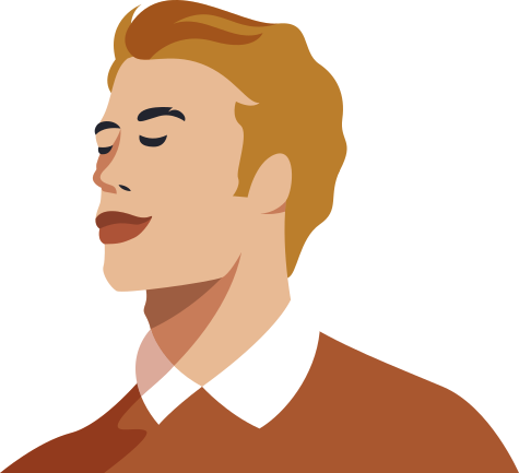 A man with closed eyes and a slight smile.