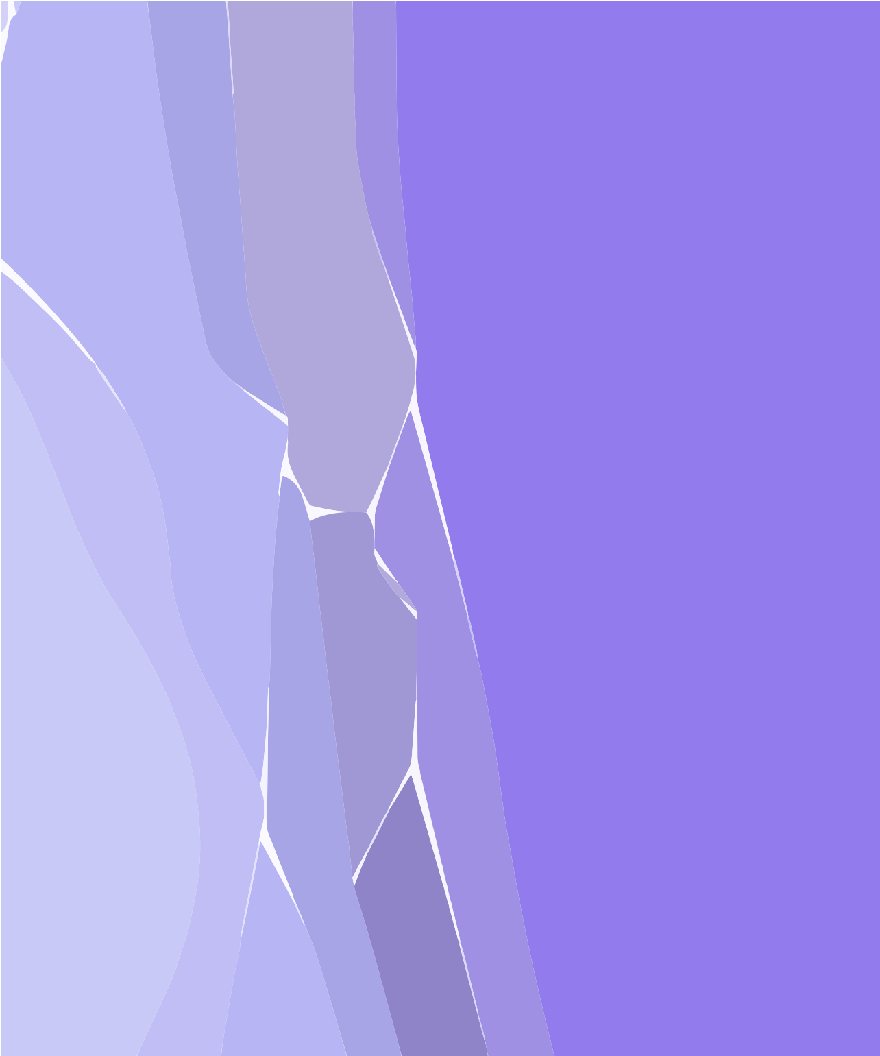 Design astratto viola e bianco fratturato con sfondo solido