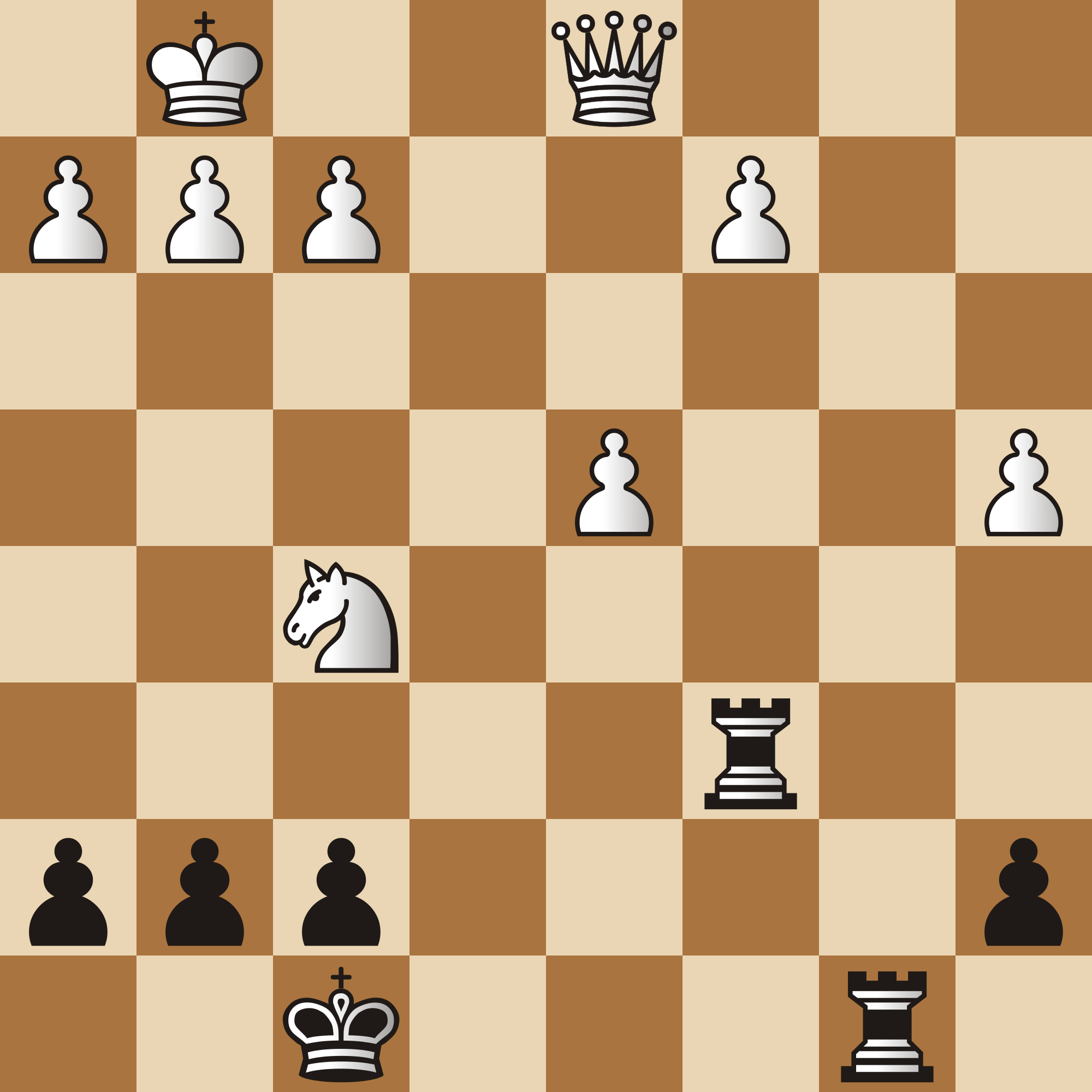 Un tablero de ajedrez con piezas blancas y negras