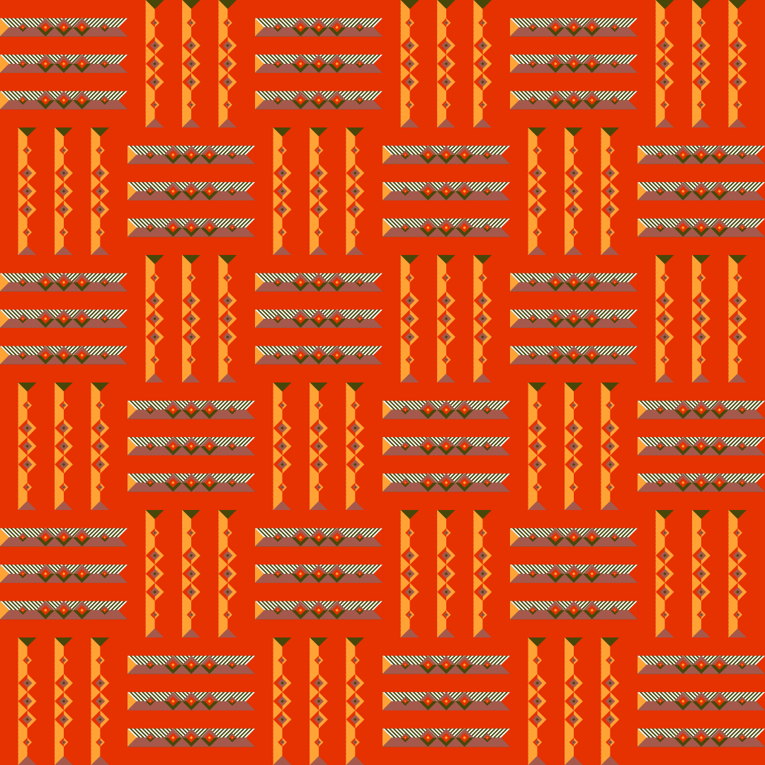 Fond orange vif avec un motif géométrique tissé
