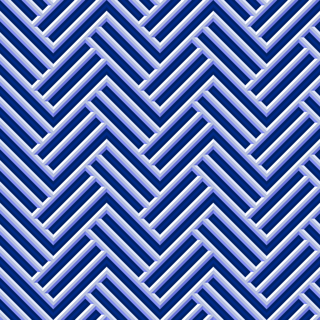 Un patrón continuo de líneas de chevrón azul y azul claro