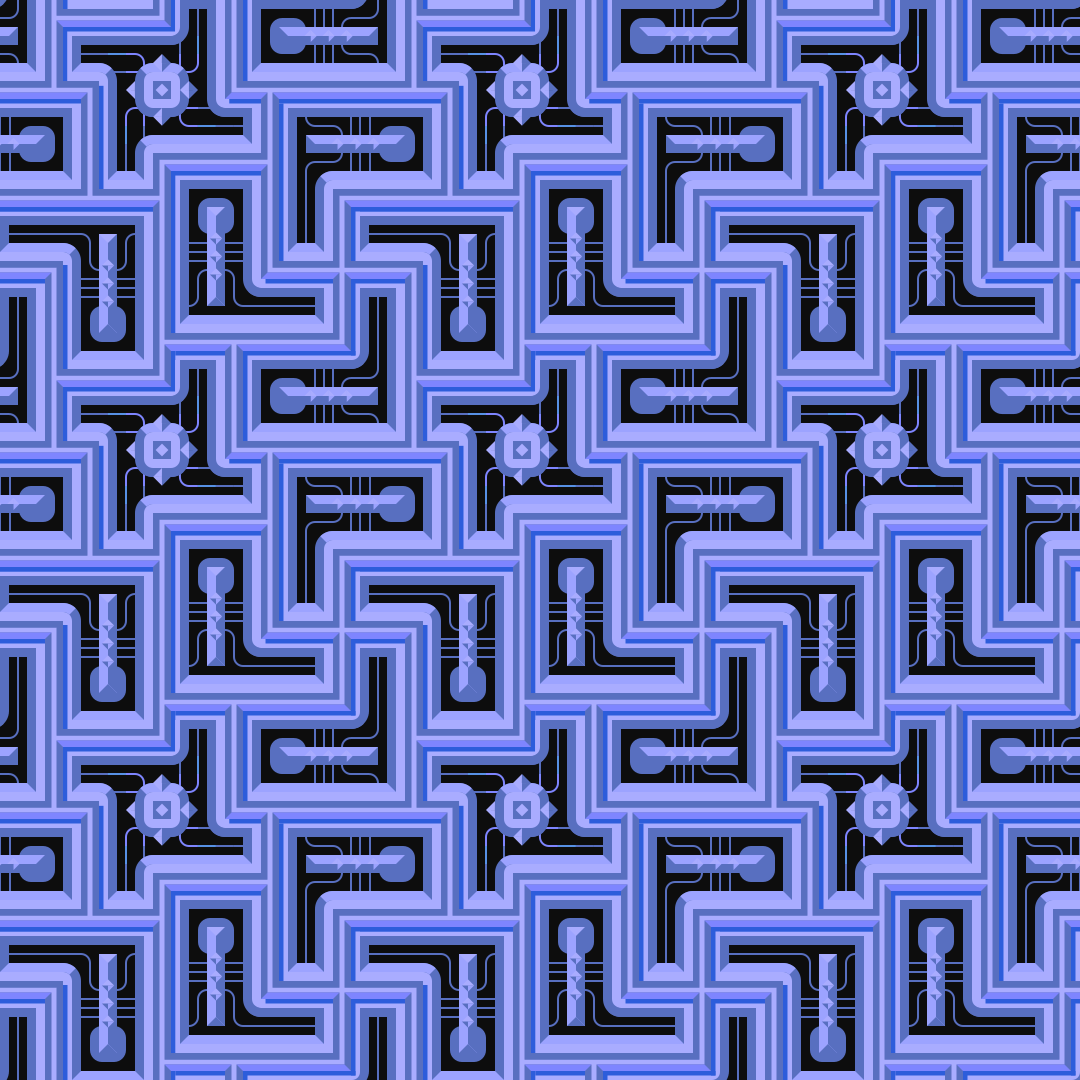 Abstraktes blau-schwarzes, platinenähnliches Muster