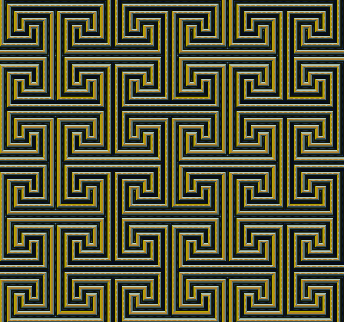 Motif de clés grecques sans couture en or et argent sur fond noir
