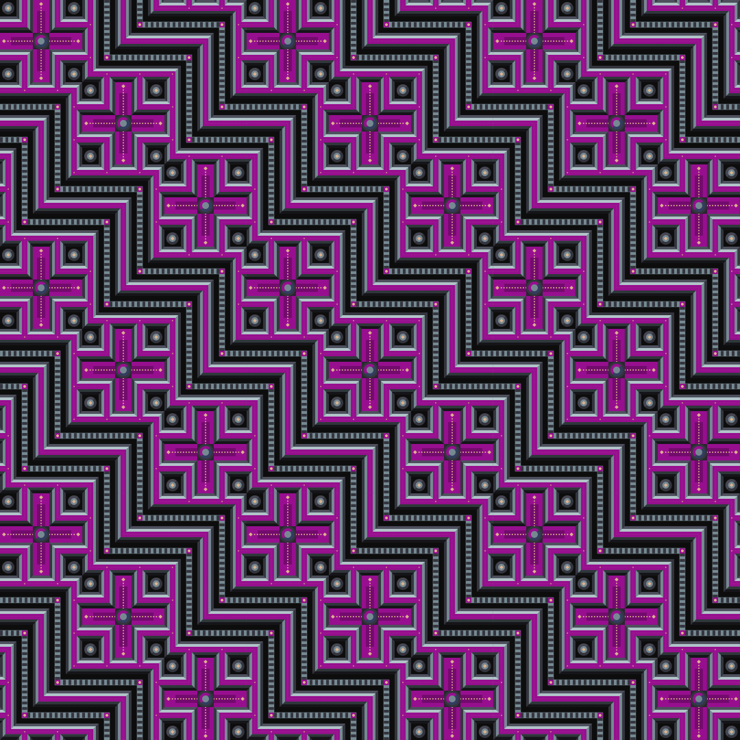 Pola geometris abstrak dengan zigzag ungu, merah muda, hitam, dan abu-abu